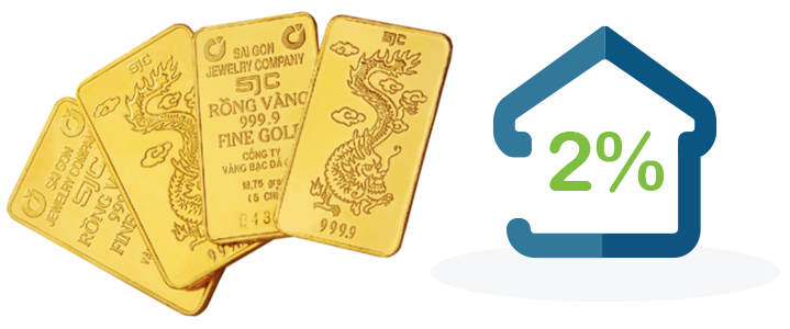 Chiết khấu 2%, tặng 2 đến 4 lượng vàng khi mua The Gold View